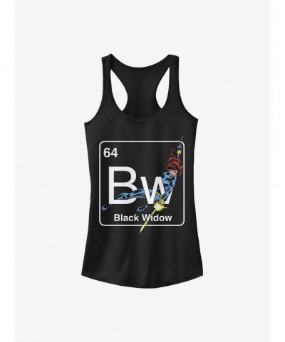 Unique Marvel Black Widow Periodic Black Widow Girls Tank $9.96 Tanks