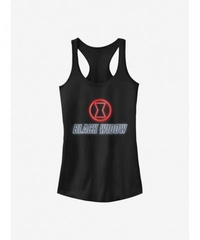 Discount Sale Marvel Black Widow Neon Girls Tank $8.57 Tanks