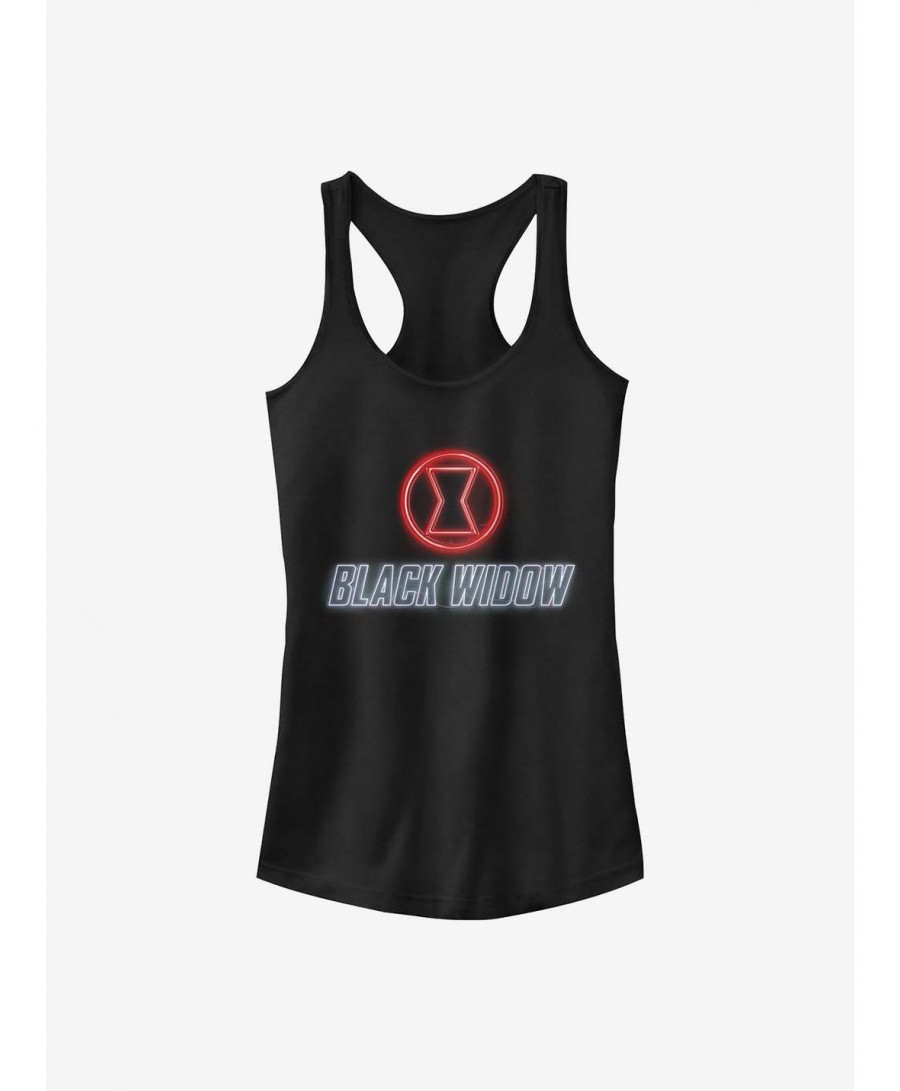 Discount Sale Marvel Black Widow Neon Girls Tank $8.57 Tanks