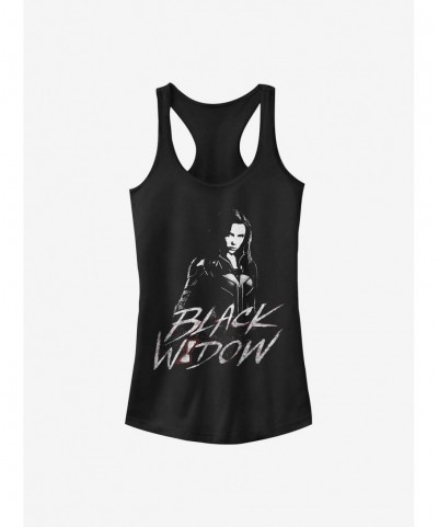 Premium Marvel Black Widow Fierce Pose Girls Tank $6.37 Tanks