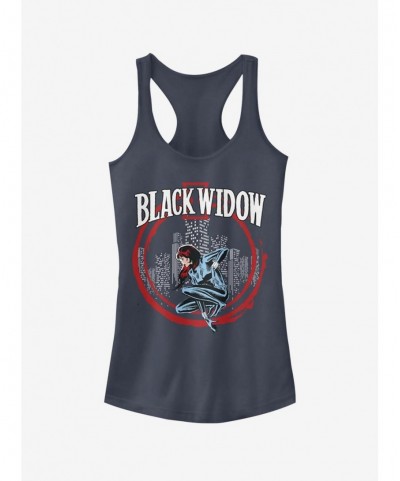 Limited-time Offer Marvel Black Widow Circle Frame Girls Tank $8.76 Tanks