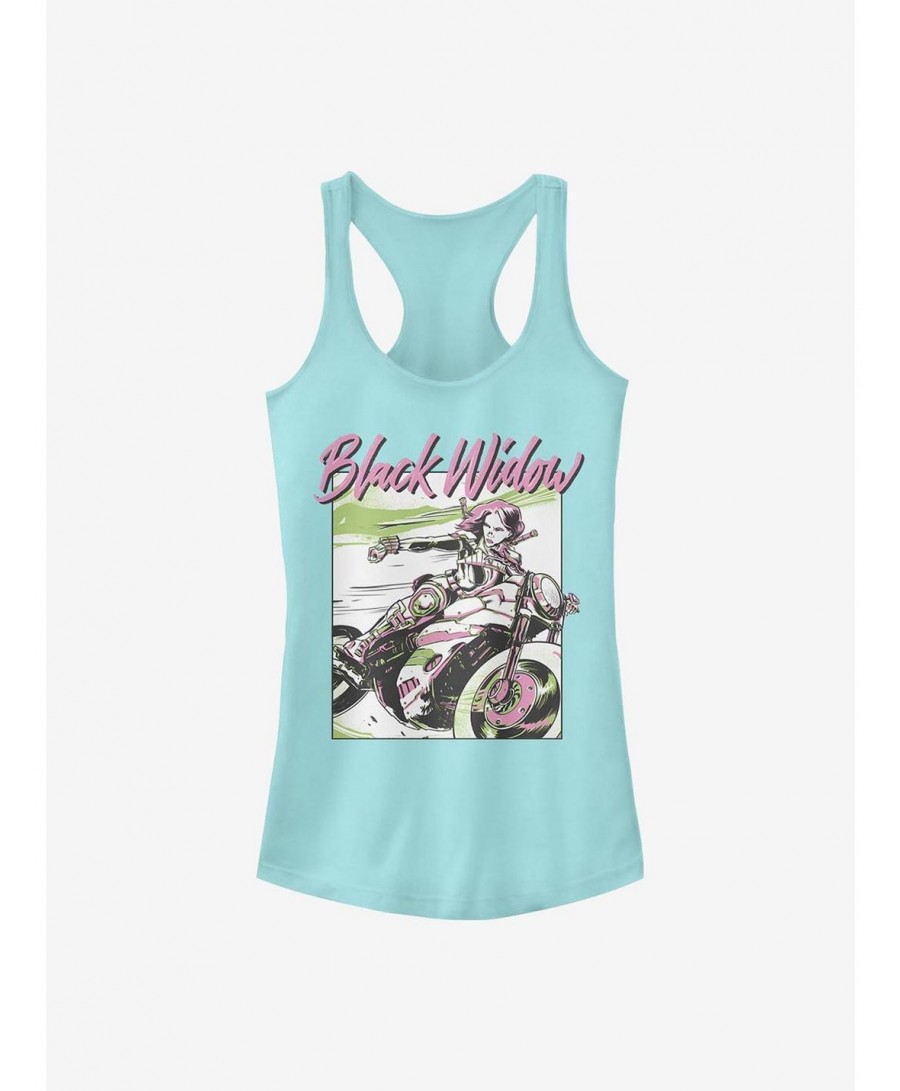 Huge Discount Marvel Black Widow Retro Art Girls Tank $7.97 Tanks