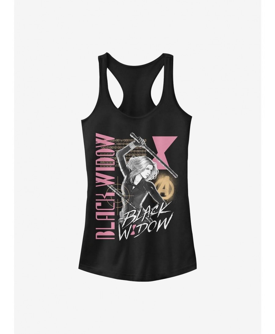 Discount Marvel Black Widow Retro Girls Tank $6.37 Tanks