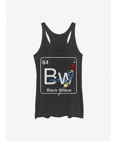 Discount Sale Marvel Black Widow Periodic Black Widow Girls Tank $6.84 Tanks