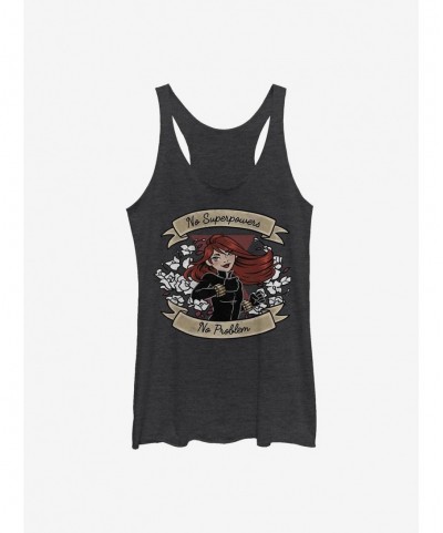 Unique Marvel Black Widow No Superpowers No Problem Girls Tank $9.32 Tanks