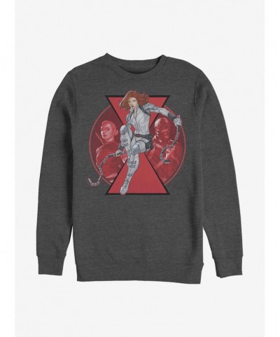 Discount Sale Marvel Black Widow Widow Team Crew Sweatshirt $11.81 Sweatshirts