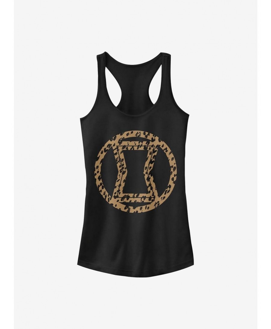 Premium Marvel Black Widow Icon Leopard Fill Girls Tank $5.98 Tanks