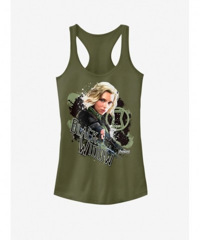 Cheap Sale Marvel Black Widow Splash Girls Tank $7.77 Tanks