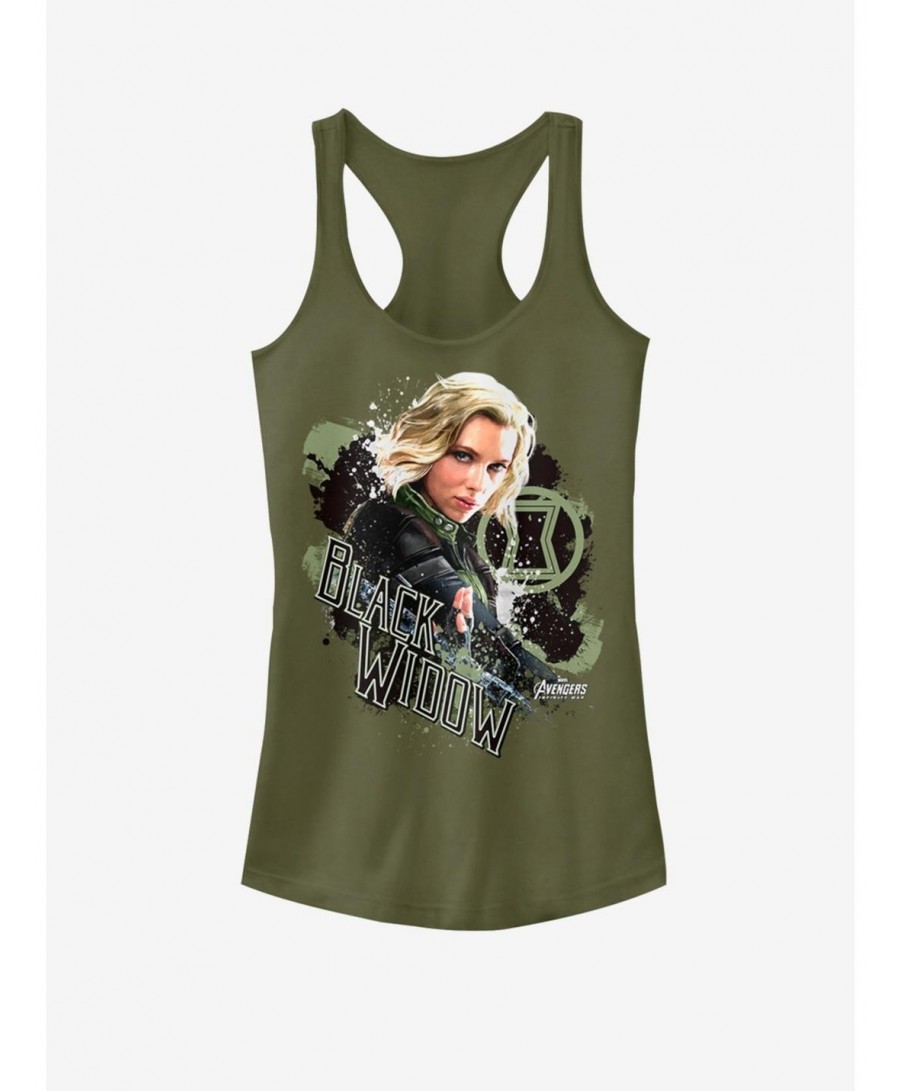 Cheap Sale Marvel Black Widow Splash Girls Tank $7.77 Tanks