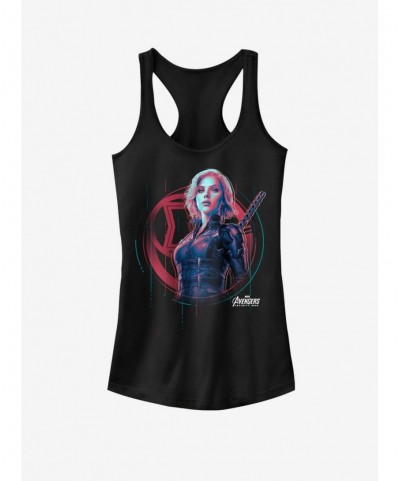 Discount Sale Marvel Black Widow Tech Girls Tank $7.77 Tanks