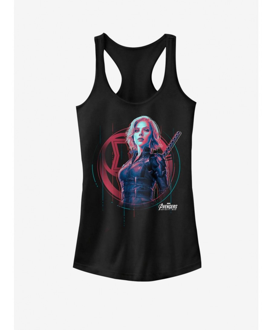 Discount Sale Marvel Black Widow Tech Girls Tank $7.77 Tanks