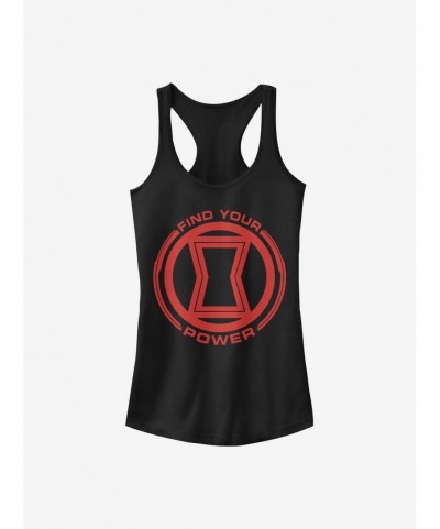 Festival Price Marvel Black Widow Power Of Black Widow Girls Tank $9.36 Tanks