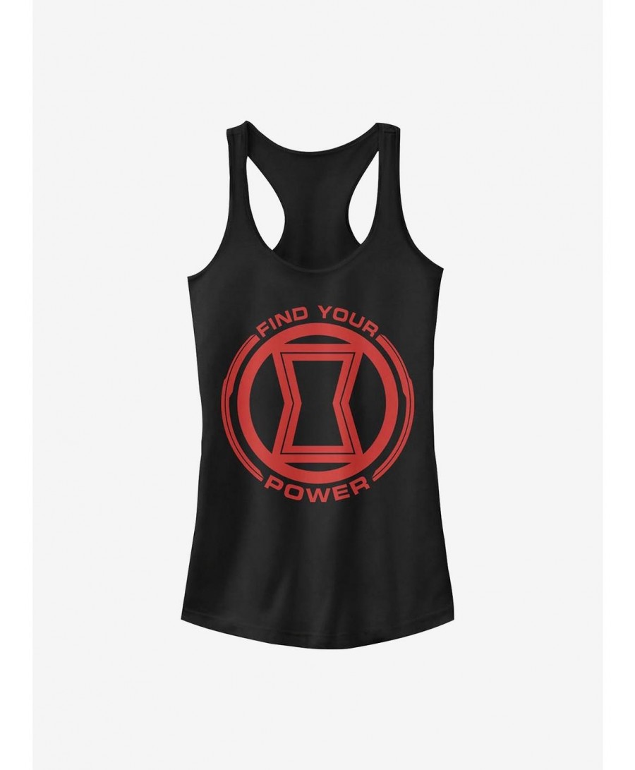 Festival Price Marvel Black Widow Power Of Black Widow Girls Tank $9.36 Tanks