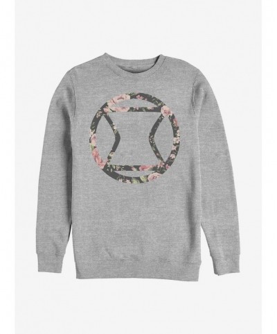 Flash Sale Marvel Black Widow Icon Rose Crew Sweatshirt $10.04 Sweatshirts