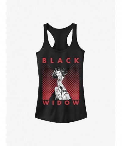 Wholesale Marvel Black Widow Halftone Black Widow Girls Tank $9.76 Tanks