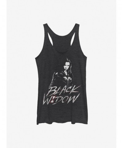 Festival Price Marvel Black Widow Fierce Pose Girls Tank $9.32 Tanks