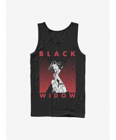 Discount Sale Marvel Black Widow Halftone Black Widow Tank $9.16 Tanks