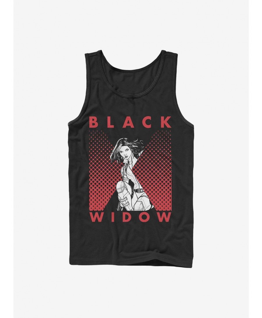 Discount Sale Marvel Black Widow Halftone Black Widow Tank $9.16 Tanks